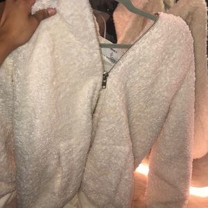 Cute white fluffy jacket